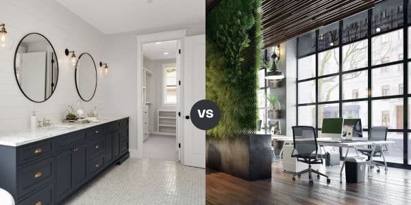 home bathroom vs office floor